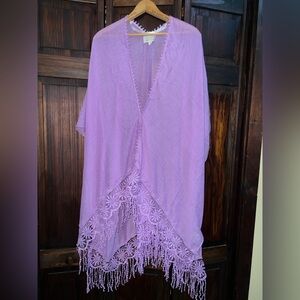 Hinge Lilac Lace Swim Cover-Up